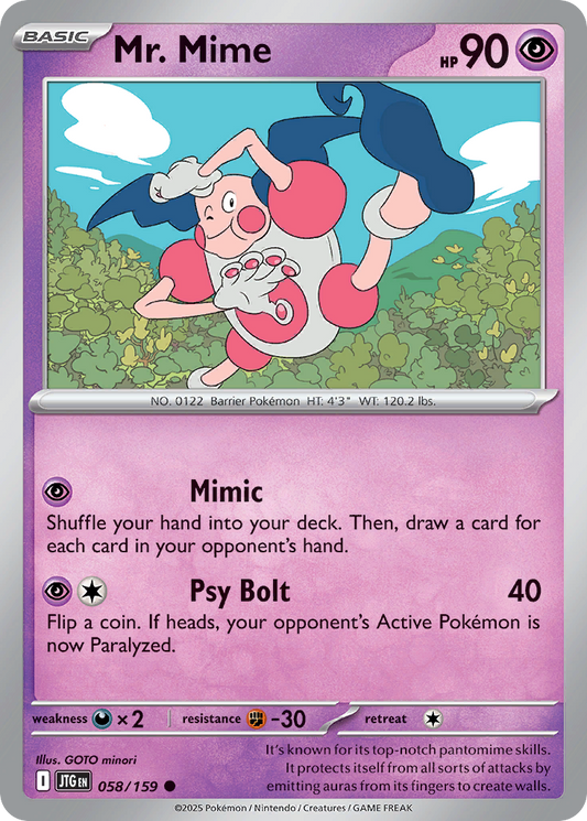 Mr. Mime (Basic Pokémon) (JTG-058/159) (Common)
