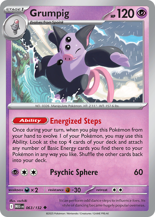 Grumpig (Stage 1 Pokémon) (MEG-063/132) (Uncommon)