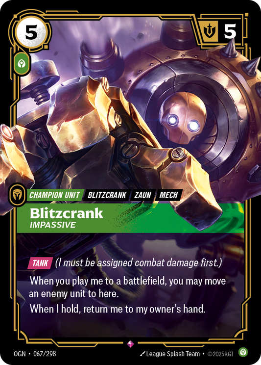 Blitzcrank, Impassive (Champion Unit) (OGN-067/298) (Rare)
