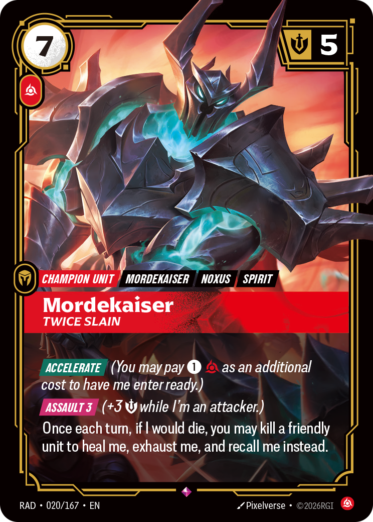 Mordekaiser, Twice Slain (Unit) (RAD-020/167) (Rare)