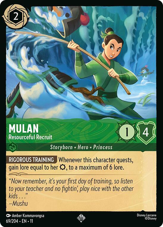 Mulan - Resourceful Recruit (Storyborn - Hero - Princess)(69/204 EN 11) (SR)