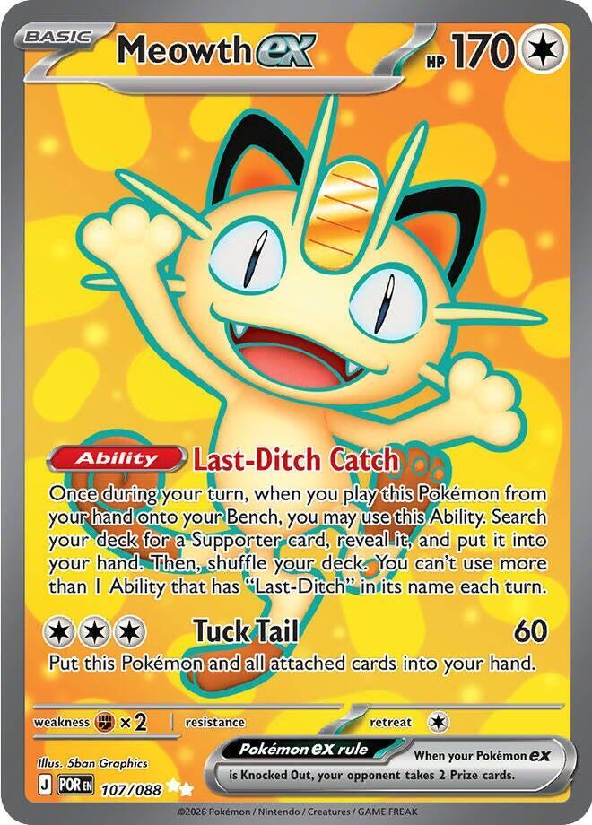 Meowth ex (Basic Pokémon ex) (POR-107/088) (Ultra Rare)