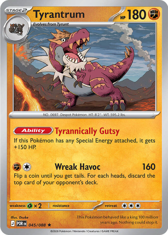Tyrantrum (Stage 2 Pokémon) (POR-045/088) (Rare)