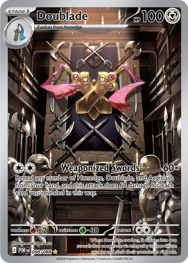 Doublade (Stage 1 Pokémon) (POR-098/088) (Illustration Rare)