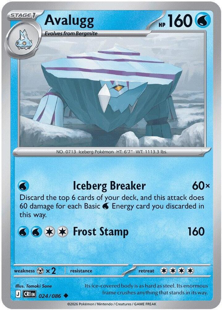 Avalugg (Stage 1 Pokémon) (CRI-024/086) (Uncommon)