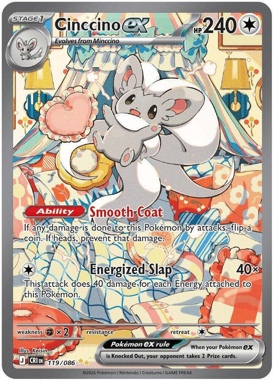 Cinccino ex (Stage 1 Pokémon ex) (CRI-119/086) (Special Illustration Rare)