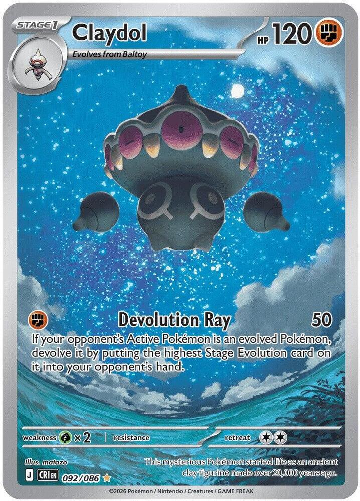 Claydol (Stage 1 Pokémon) (CRI-092/086) (Illustration Rare)