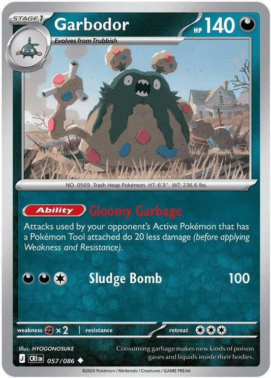 Garbodor (Stage 1 Pokémon) (CRI-057/086) (Uncommon)