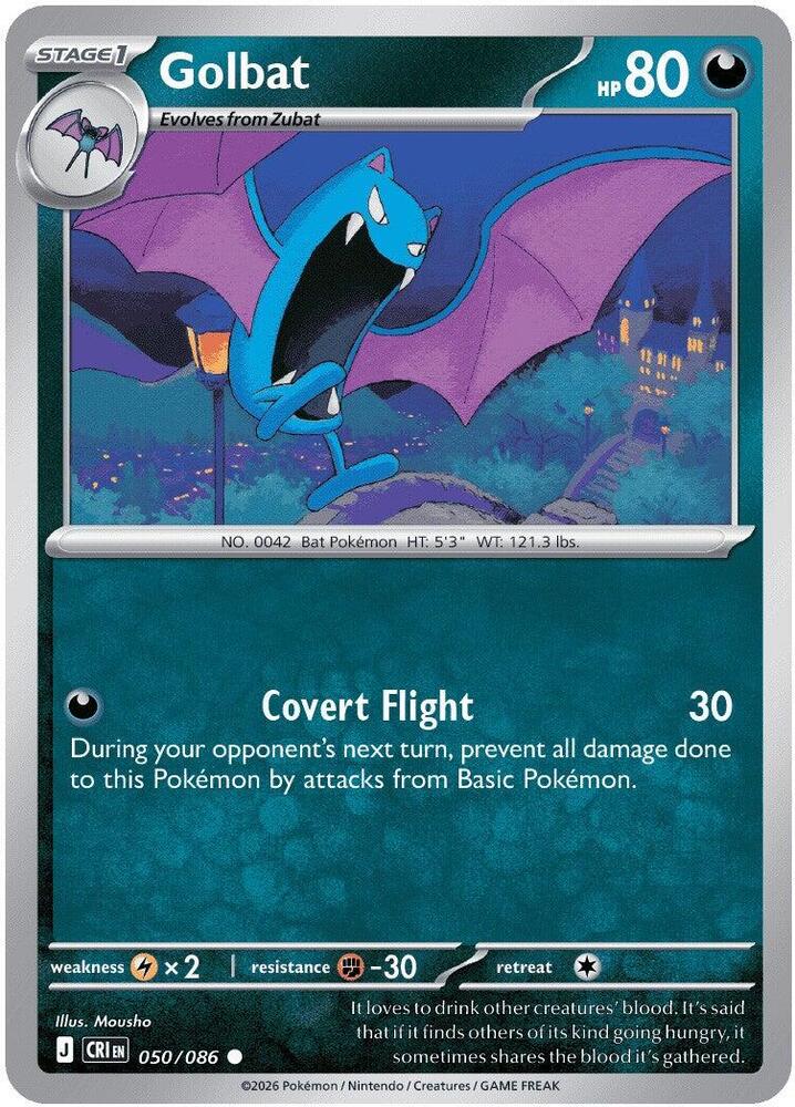 Golbat (Stage 1 Pokémon) (CRI-050/086) (Common)