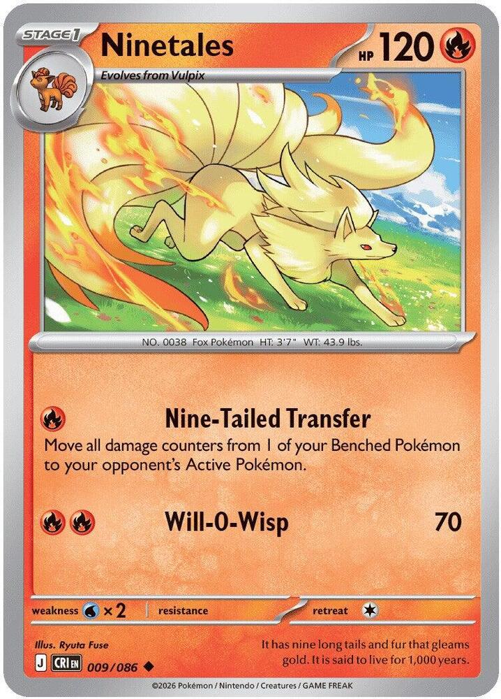 Ninetales (Stage 1 Pokémon) (CRI-009/086) (Uncommon)