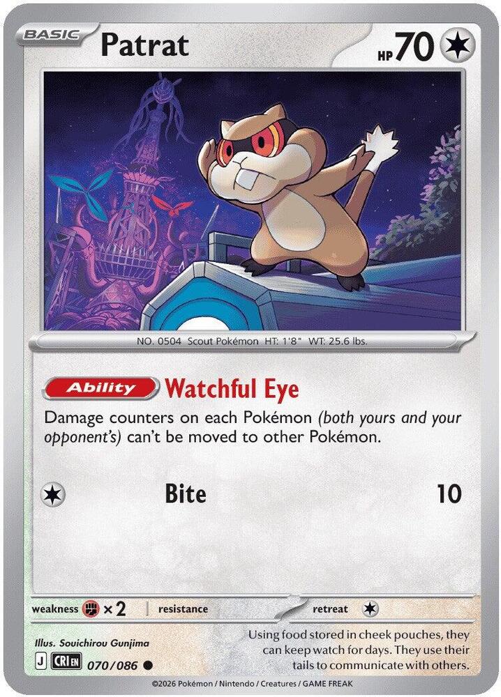 Patrat (Basic Pokémon) (CRI-070/086) (Common)