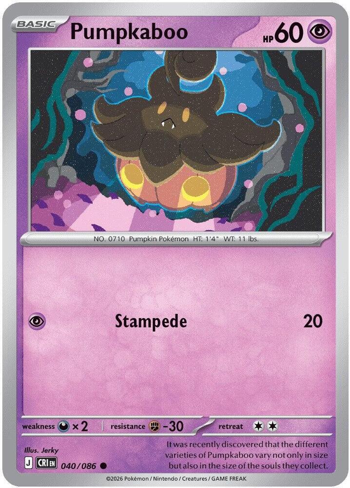 Pumpkaboo (Basic Pokémon) (CRI-040/086) (Common)