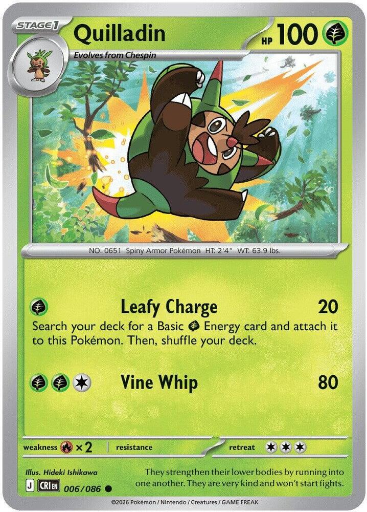 Quilladin (Stage 1 Pokémon) (CRI-006/086) (Common)