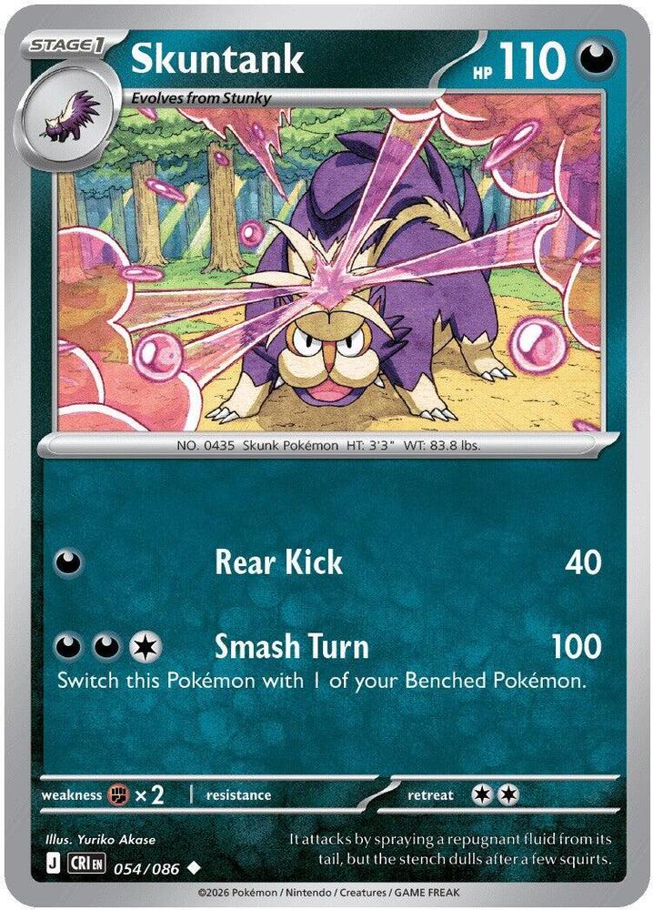 Skuntank (Stage 1 Pokémon) (CRI-054/086) (Uncommon)