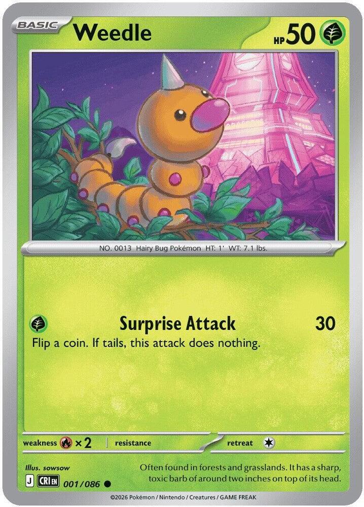 Weedle (Basic Pokémon) (CRI-001/086) (Common)