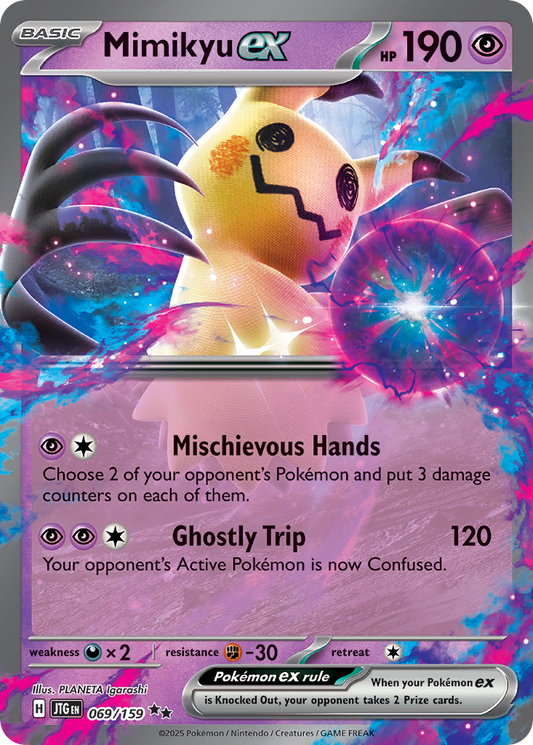 Mimikyu ex (Basic Pokémon ex) (JTG-069/159) (Double Rare)