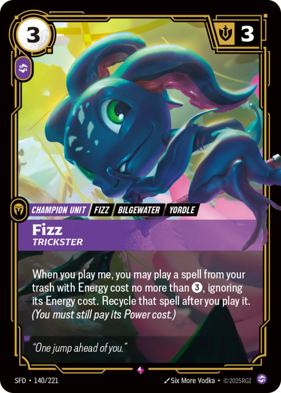 Fizz, Trickster (Champion Unit) (SFD-140/221) (Rare)