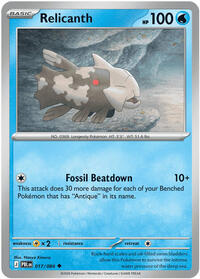Relicanth (Basic Pokémon) (PBL-017/084) (Uncommon)