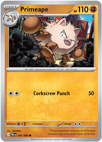 Primeape (Stage 1 Pokémon) (PBL-043/084) (Common)