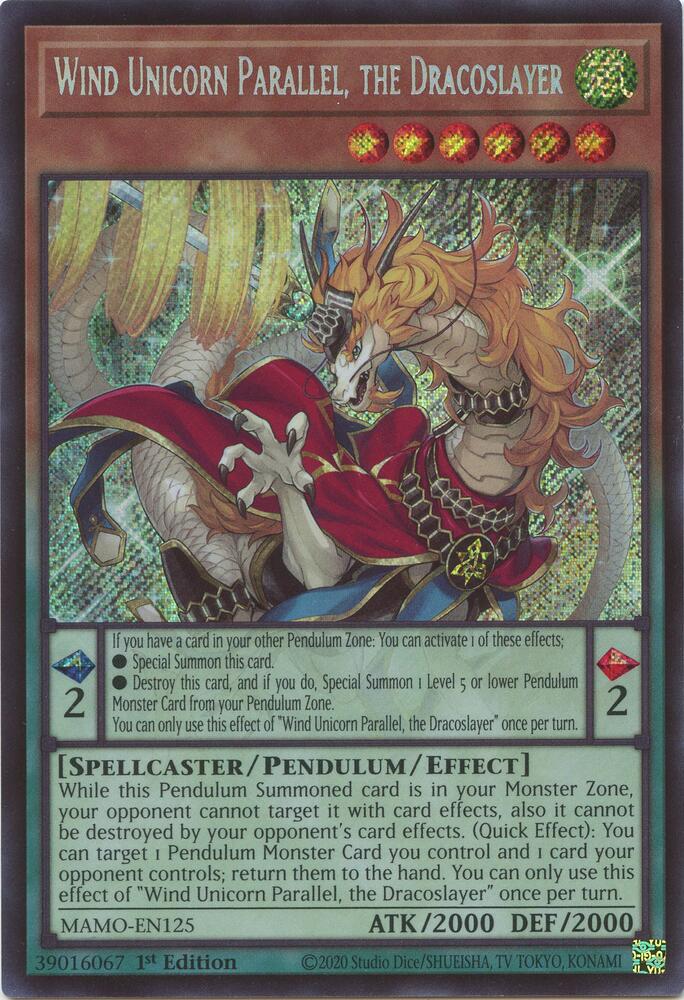 Wind Unicorn Parallel, the Dracoslayer (Monster) (MAMO-EN125)