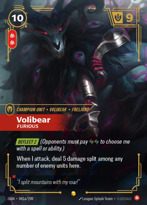 Volibear (Furious) (Champion Unit) (OGN-041a/298)