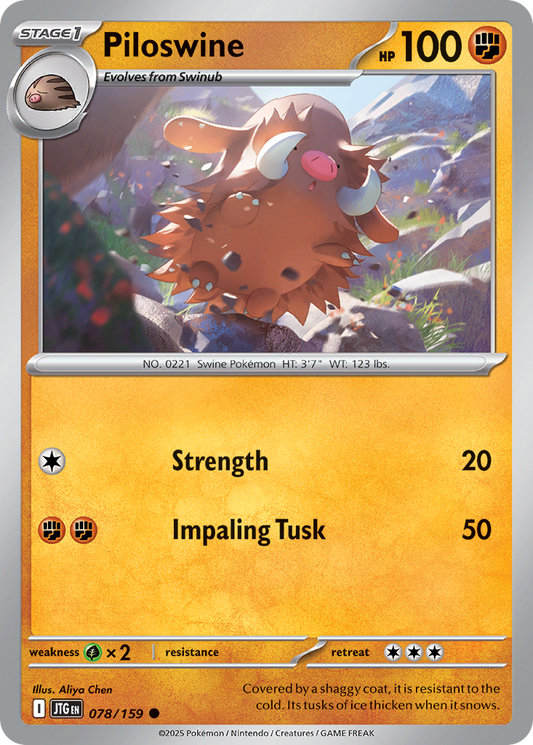 Piloswine (Stage 1 Pokémon) (JTG-078/159) (Common)
