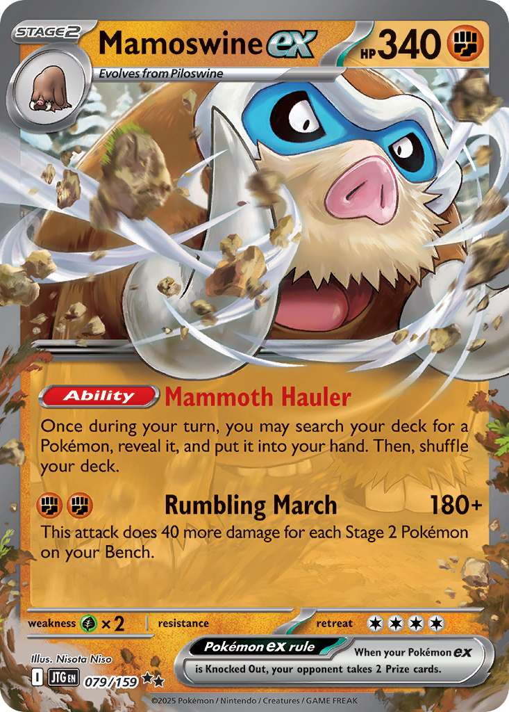 Mamoswine ex (Stage 2 Pokémon ex) (JTG-079/159) (Double Rare)