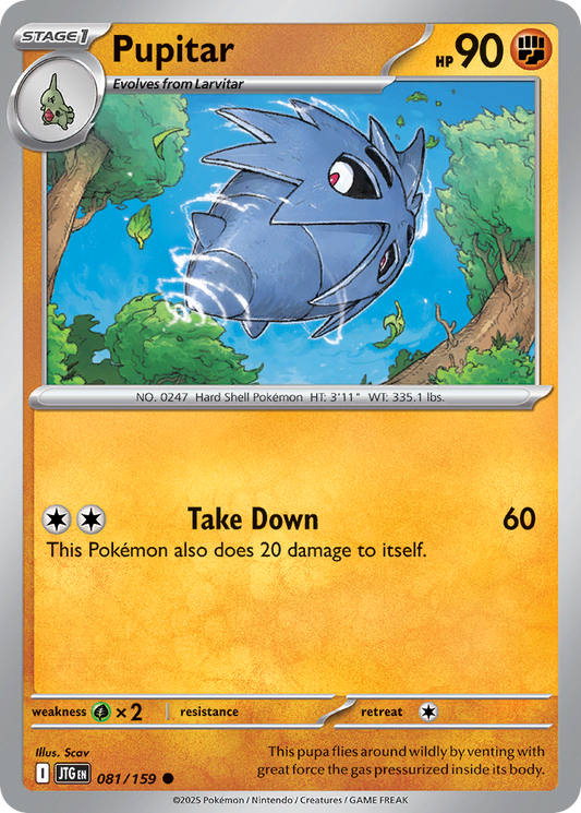 Pupitar (Stage 1 Pokémon) (JTG-081/159) (Common)