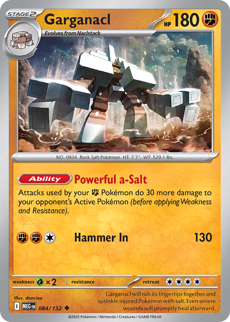 Garganacl (Stage 2 Pokémon) (MEG-084/132) (Uncommon)