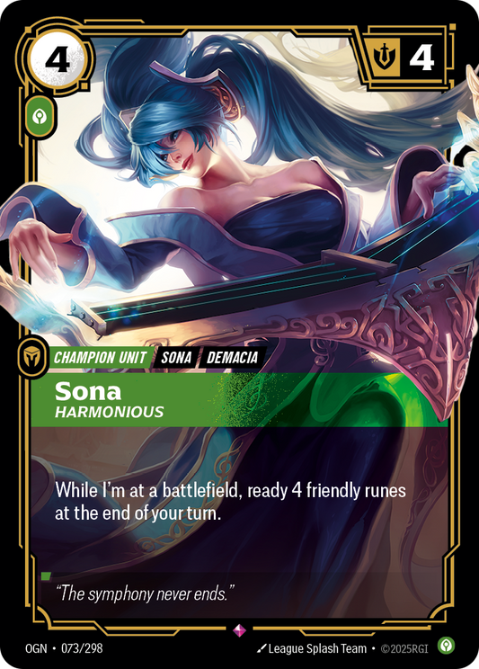 Sona, Harmonious (Champion Unit) (OGN-073/298) (Rare)