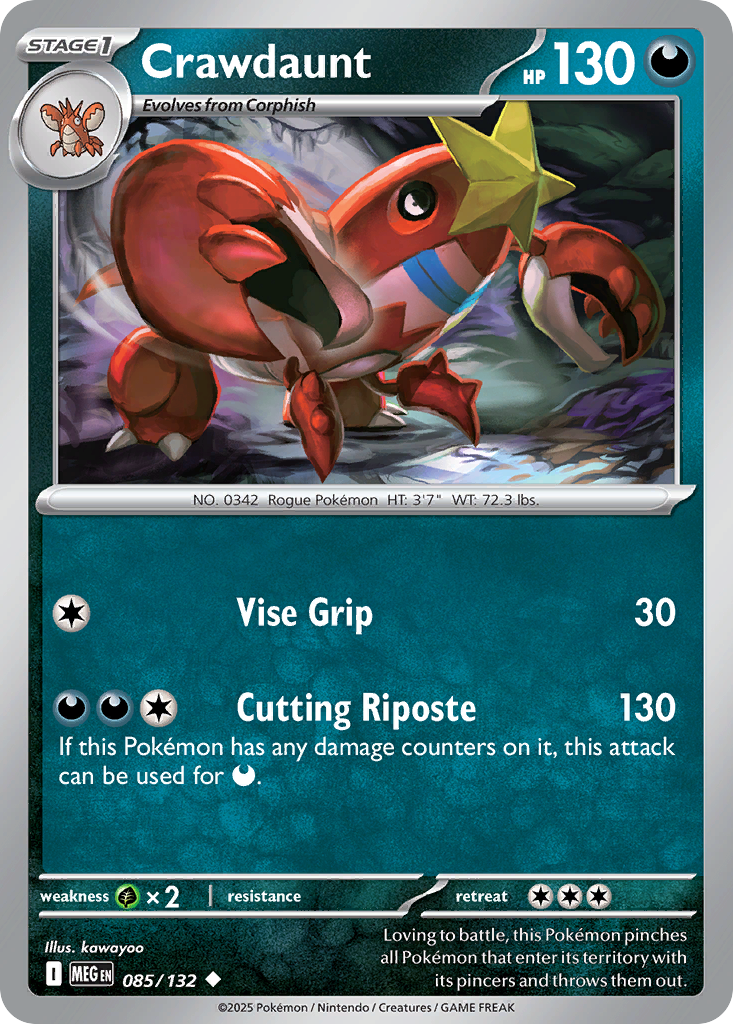 Crawdaunt (Stage 1 Pokémon) (MEG-085/132) (Uncommon)