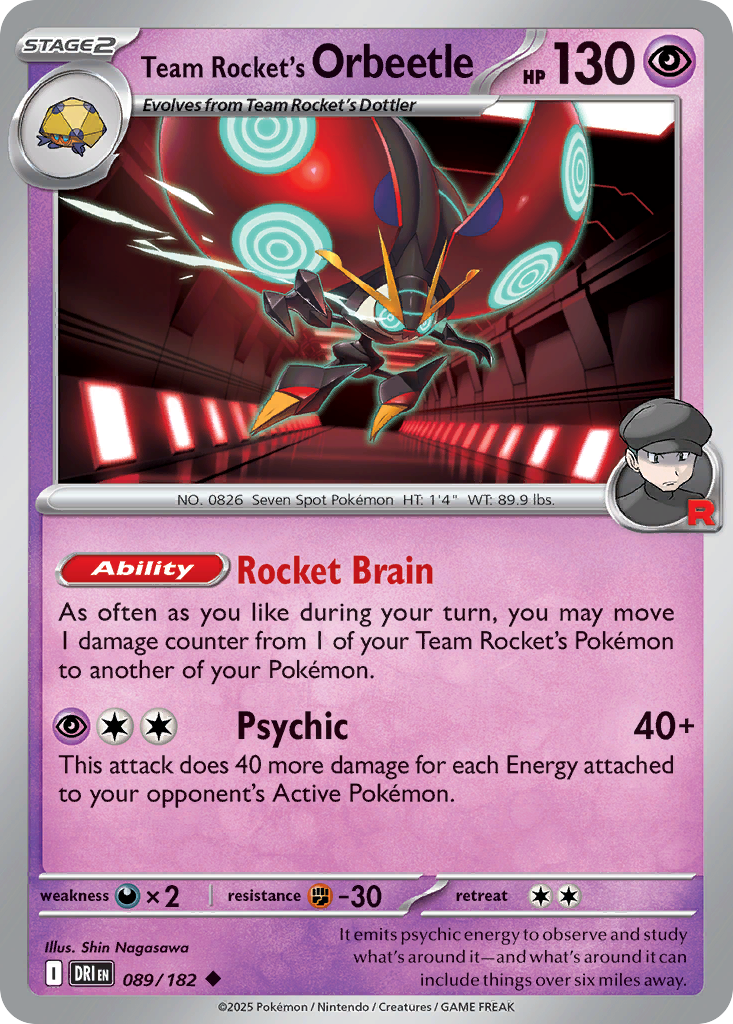Team Rocket's Orbeetle (Stage 2 Pokémon) (DRI-089/182) (Uncommon)