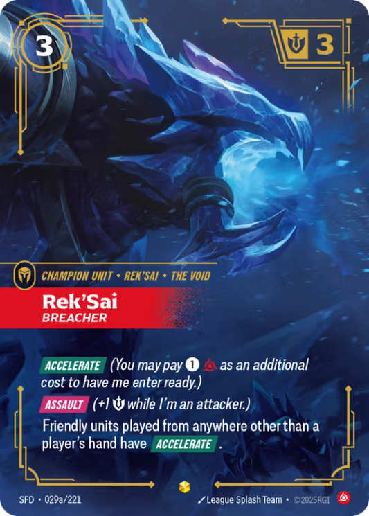 Rek’Sai, Breacher (Champion Unit) (SFD-029a/221) (Showcase)