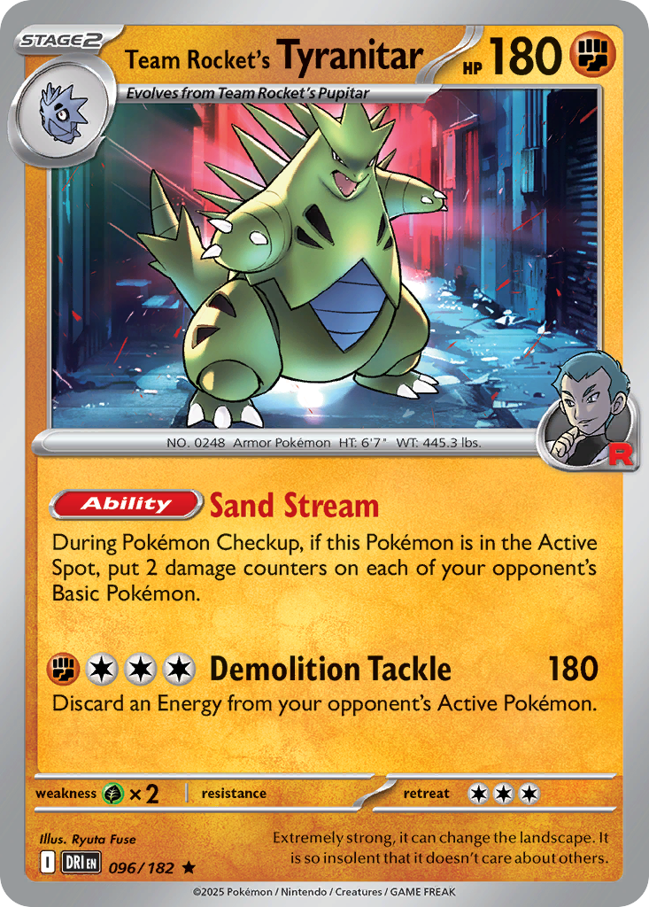 Team Rocket's Tyranitar (Stage 2 Pokémon) (DRI-096/182) (Rare)
