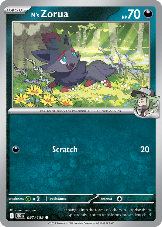 N's Zorua (Basic Pokémon) (JTG-097/159) (Common)