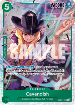 Cavendish (Zoro Deck) (Character) (EB01-012) (SR) (Learn To Play Reprint)
