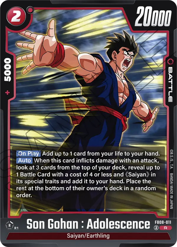 Son Gohan : Adolescence (Battle) (FB08-011) (R)
