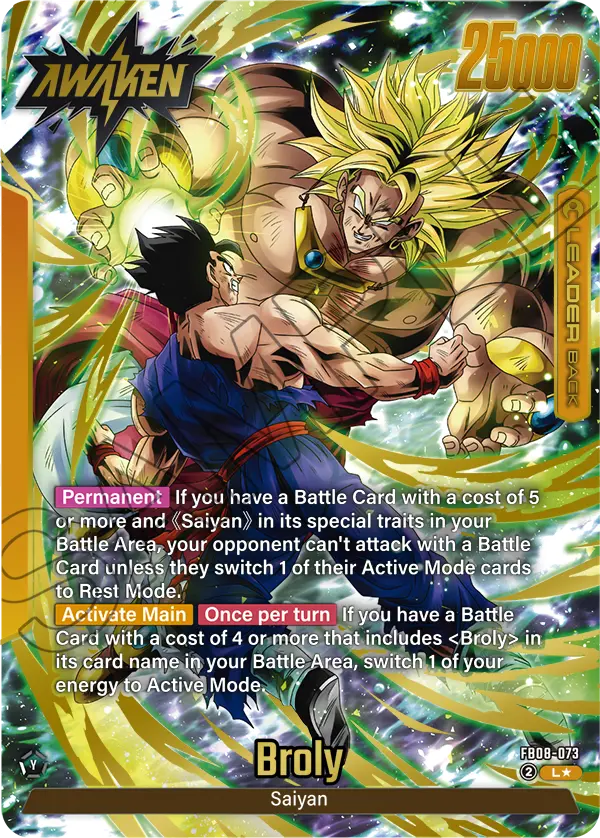 Broly (Leader) (FB08-073) (L*) (Alternate Art)