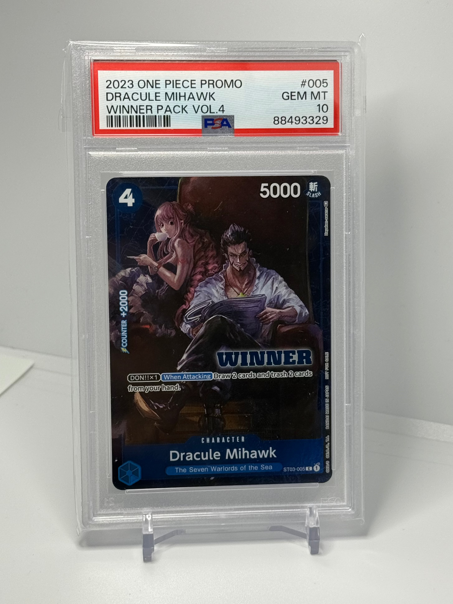 OPTCG Dracule Mihawk Winner Pack Vol. 4 PSA 10