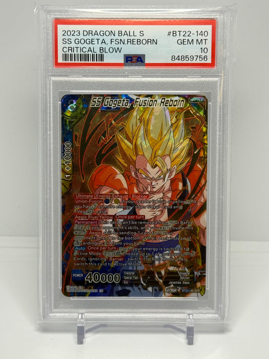 SS Gogeta, Fusion Reborn (BT22-140) (SCR) PSA 10 Dragon Ball Super Masters