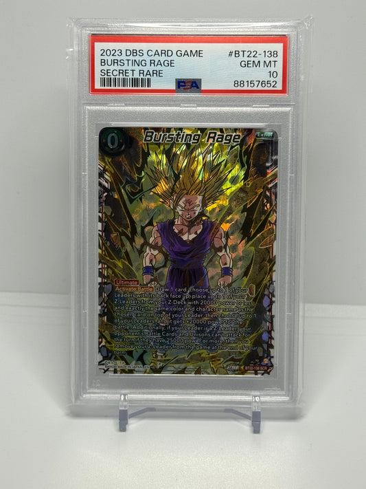 Bursting Rage (BT22-138) (SCR) PSA 10 Dragon Ball Super Masters