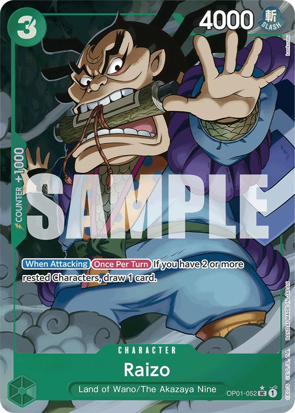 Raizo (Character) (OP01-052) (PRB01 Reprint) (UC) (Full Art)