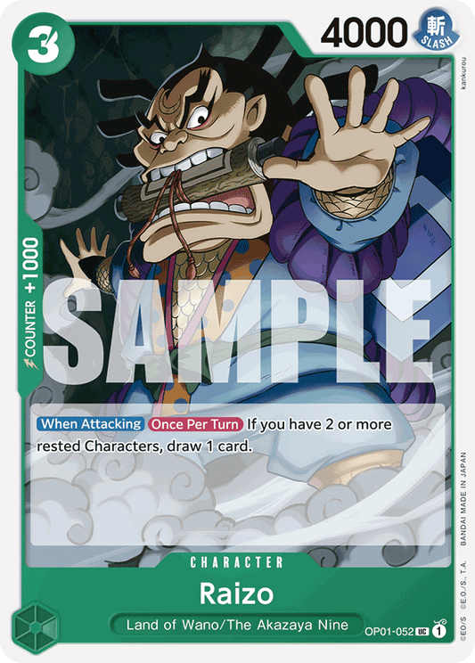 Raizo (Character) (OP01-052) (PRB01 Reprint) (UC)