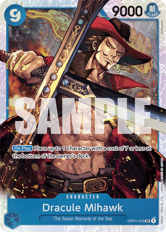 Dracule Mihawk (Character) (OP01-070) (PRB01 Reprint) (SR)