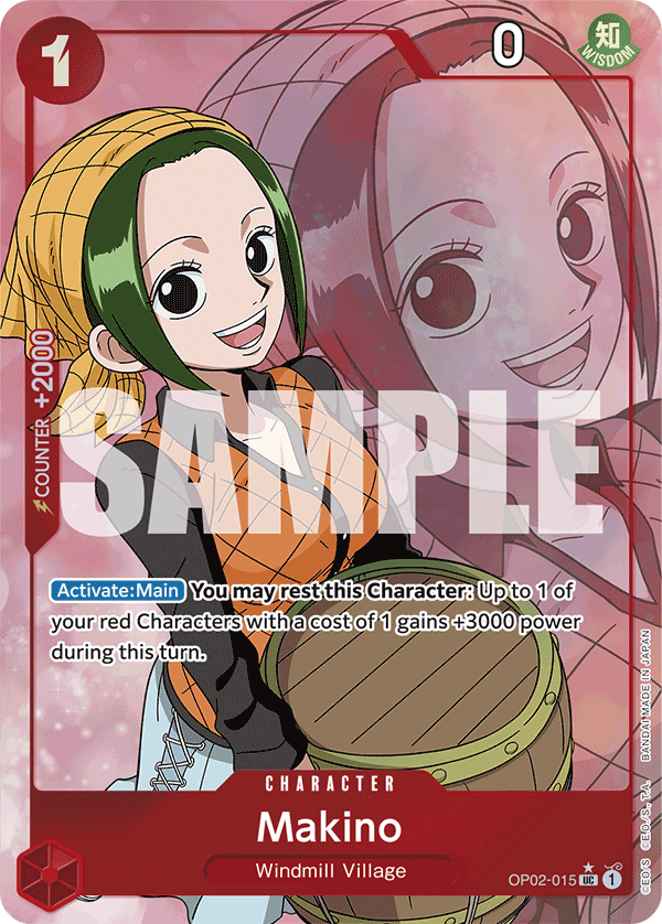 Makino (Character) (OP02-015) (PRB01 Reprint) (UC) (Full Art)