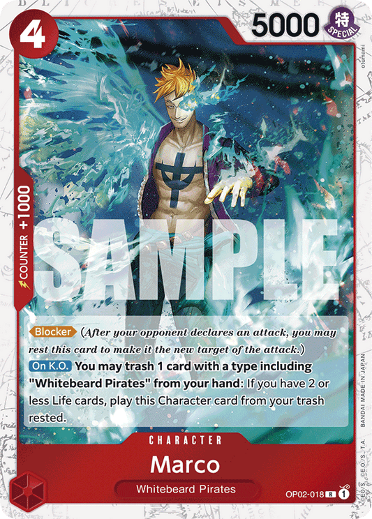 Marco (Character) (OP02-018) (PRB01 Reprint) (R) (Jolly Roger Stamp)