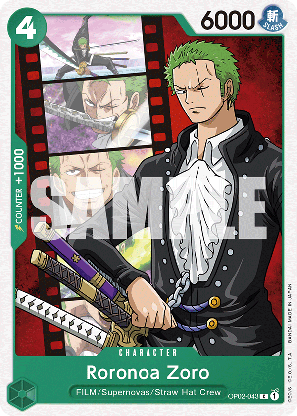 Roronoa Zoro (Character) (OP02-043) (ST11 Reprint) (C)