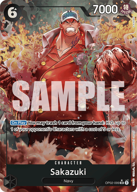 Sakazuki (Character) (OP02-099) (PRB01 Reprint) (SR) (Alternate Art)