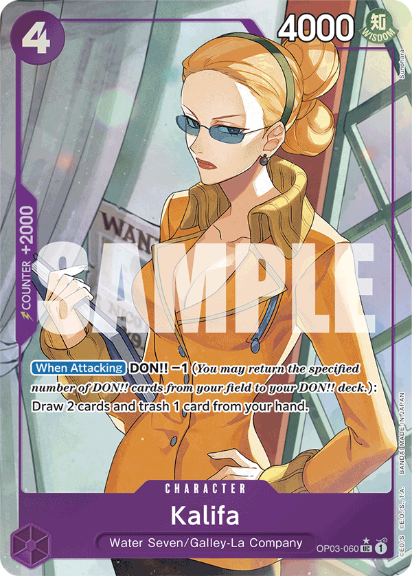 Kalifa (Character) (OP03-060) (PRB01 Reprint) (UC) (Full Art)