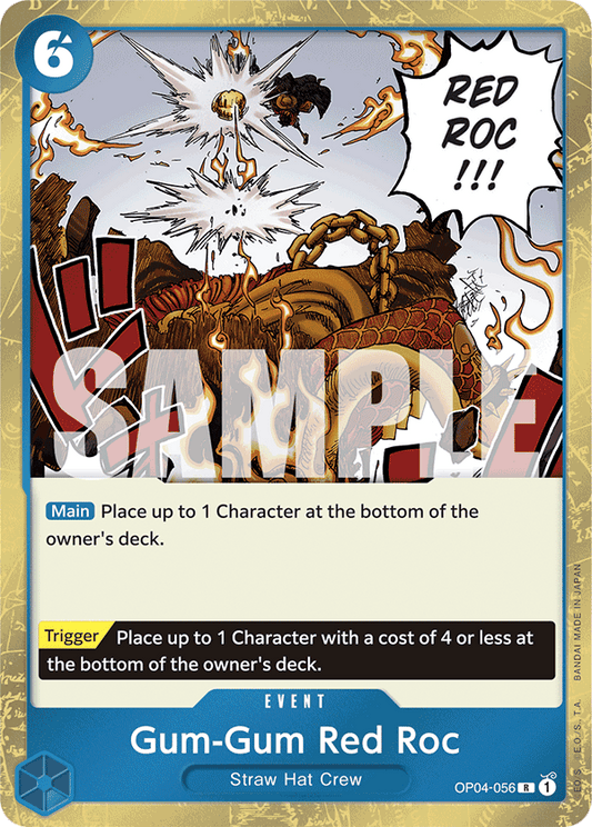 Gum-Gum Red Roc (Character) (OP04-056) (PRB01 Reprint) (R) (Jolly Roger Foil)
